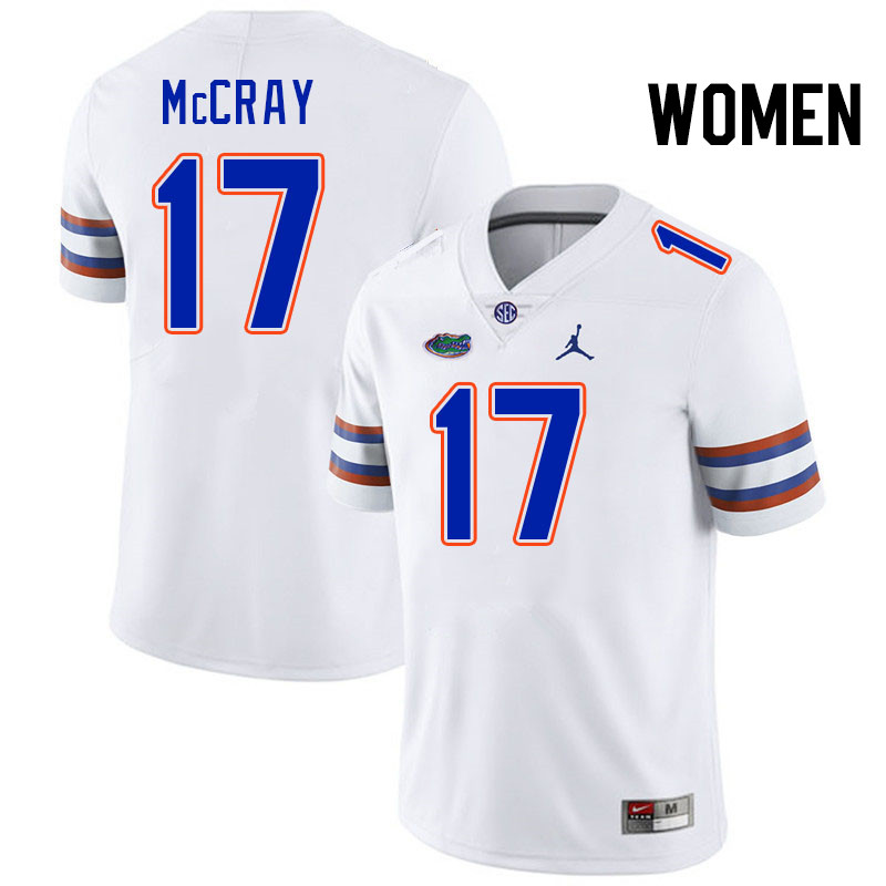 Women #17 LJ McCray Florida Gators College Football Jerseys Stitched-White Women #17 LJ McCray Florida Gators College Football Jerseys Stitched-White